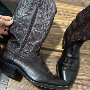 Dan post burgandy cowboy leather boots 7.5